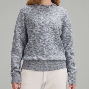Lululemon boxy fit cotton blend blue sweater Sz L
